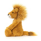 Bashful Lion by Jellycat showcased against a pristine white background.