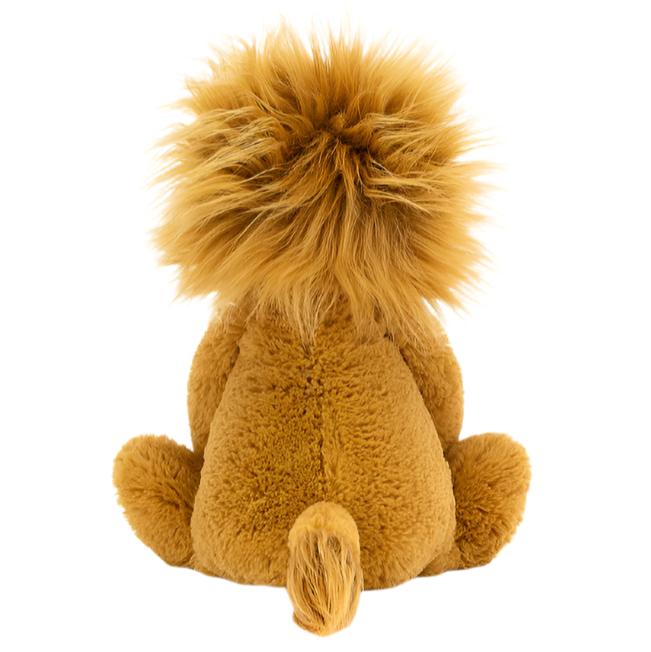 Jellycat stuffed lion - in the form of the Bashful Lion, showcased against a white background.