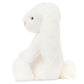 Bashful Luxe Bunny Luna, a white stuffed bunny designed by Jellycat, sitting on a white background.