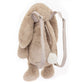 Jellycat's Bashful Beige Bunny Backpack adds charm with floppy ears, a pom-pom tail, plush details, and beige adjustable straps for comfort, plus a convenient back zipper.