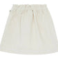The Girls' Douchka Skirt by Bonton features an elastic waistband and heart-shaped pockets in plain ecru, shown on a white background.