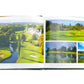 An open copy of Golf Courses: Fairways of the World displaying David Cannon’s photography of fairways, water hazards, and a manor house.