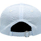 Back view of the Bits & Bows Big Bro Baseball Hat with blue and white stripes, metal adjustable strap, and two ventilation holes—ideal for adding coastal charm to your sun-protecting sportswear collection.