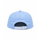 The Bits & Bows Golf Cart Hat is shown from the back in light blue, featuring an adjustable striped strap with a metal buckle—a subtle golf-inspired detail perfect for fans of classic fairway accessories.