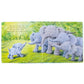 Elephants can't fly book from Jellycat. Blue elephant against a tropical rainforest background.