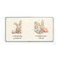 An open children's book displaying two illustrated pages of a bunny. The left page reads, "Goodnight teddy, goodnight ball." The right page reads, "Goodnight bookcase in the hall." This delightful bedtime story is part of the Jellycat Goodnight Bunny Book series by Jellycat.