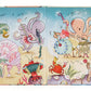 Illustration for Odell’s Amazing Arms Book by Jellycat: sea creatures playing instruments underwater, ideal for celebrating music, fun, and self-acceptance.