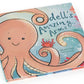 Odell’s Amazing Arms Book by Jellycat is a children’s picture book featuring an illustrated smiling octopus and a small red crab on the cover.