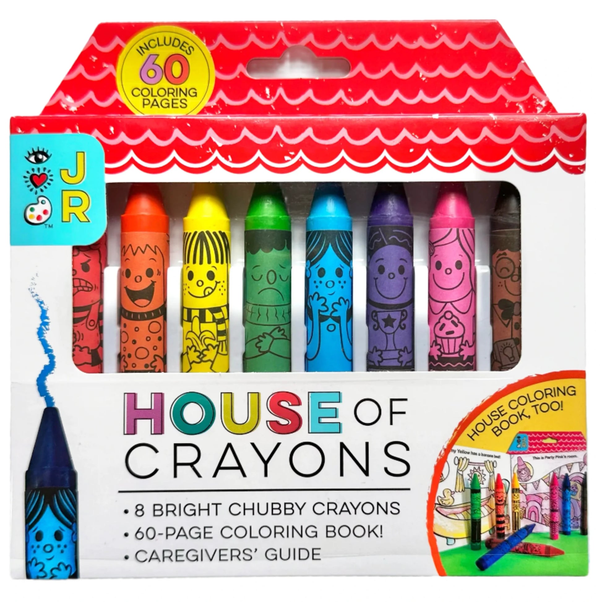 The Bright Stripes House of Crayons activity set includes 8 jumbo crayons, a 60-page coloring book, and a caregivers' guide. With vibrant packaging and playful designs, this Bright Stripes set is perfect for inspiring creativity.