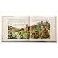 Explore "The Classic Tale Of Petter Rabbit, Leather Edition" by Graphic Image, an enchanting illustrated children's book that depicts original illustrations of rabbits frolicking in a countryside setting. The pages beautifully portray green fields, vibrant flowers, and playful rabbits reminiscent of Peter Rabbit, with the text thoughtfully placed on the left side.