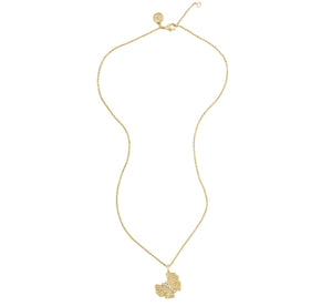 The Anabel Aram Butterfly Gold Necklace features a detailed butterfly pendant with hand-set crystals on a fine 18k gold chain, shown against a white background.