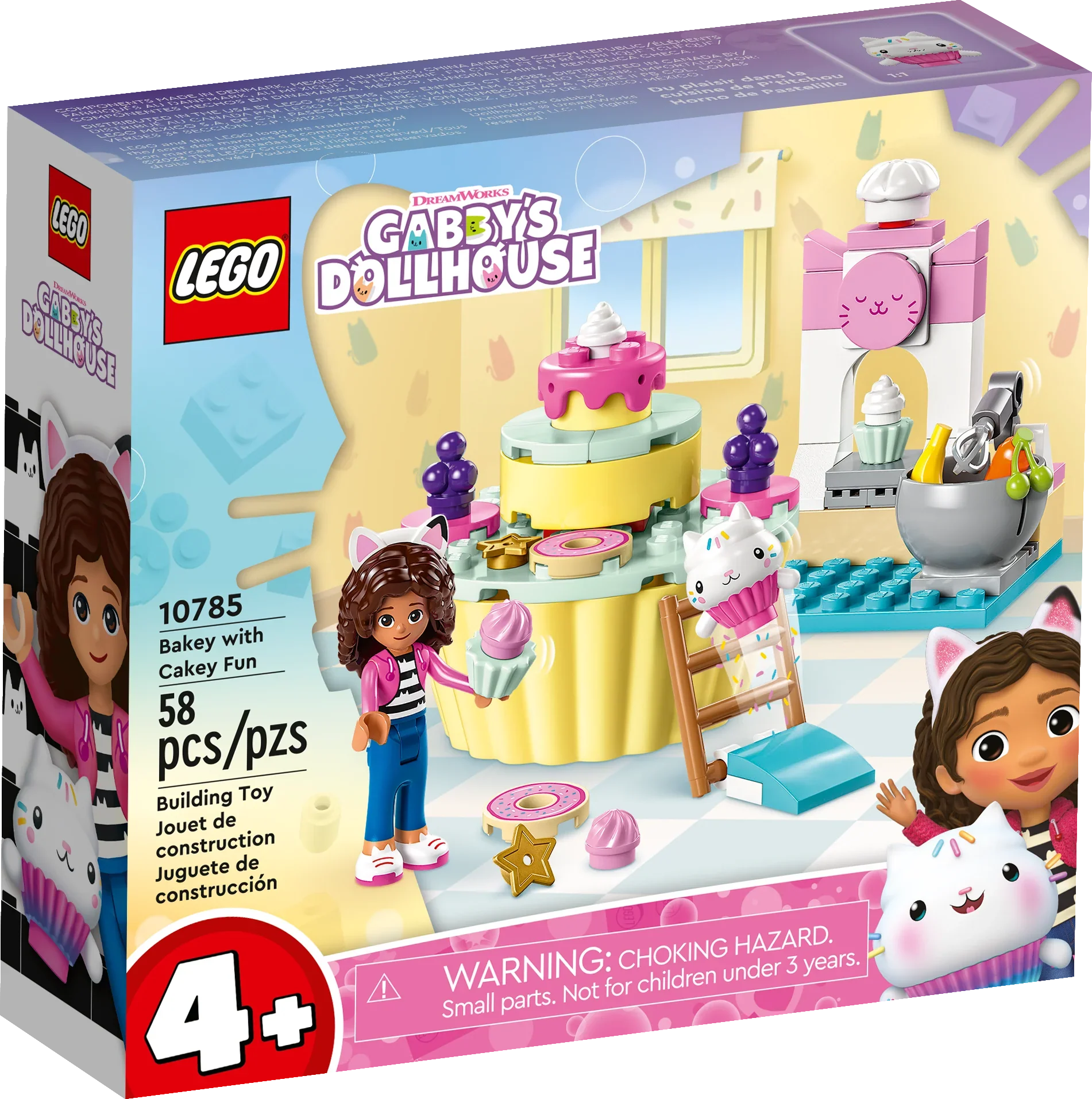 LEGO® Bakey with Cakey Fun, a 58-piece building toy set by Legos - Toyhouse, suitable for ages 4 and up, includes mini-figurines and a detailed kitchen setup. Ideal for creative construction. Warning: contains small parts that pose a choking hazard for children under 3 years.