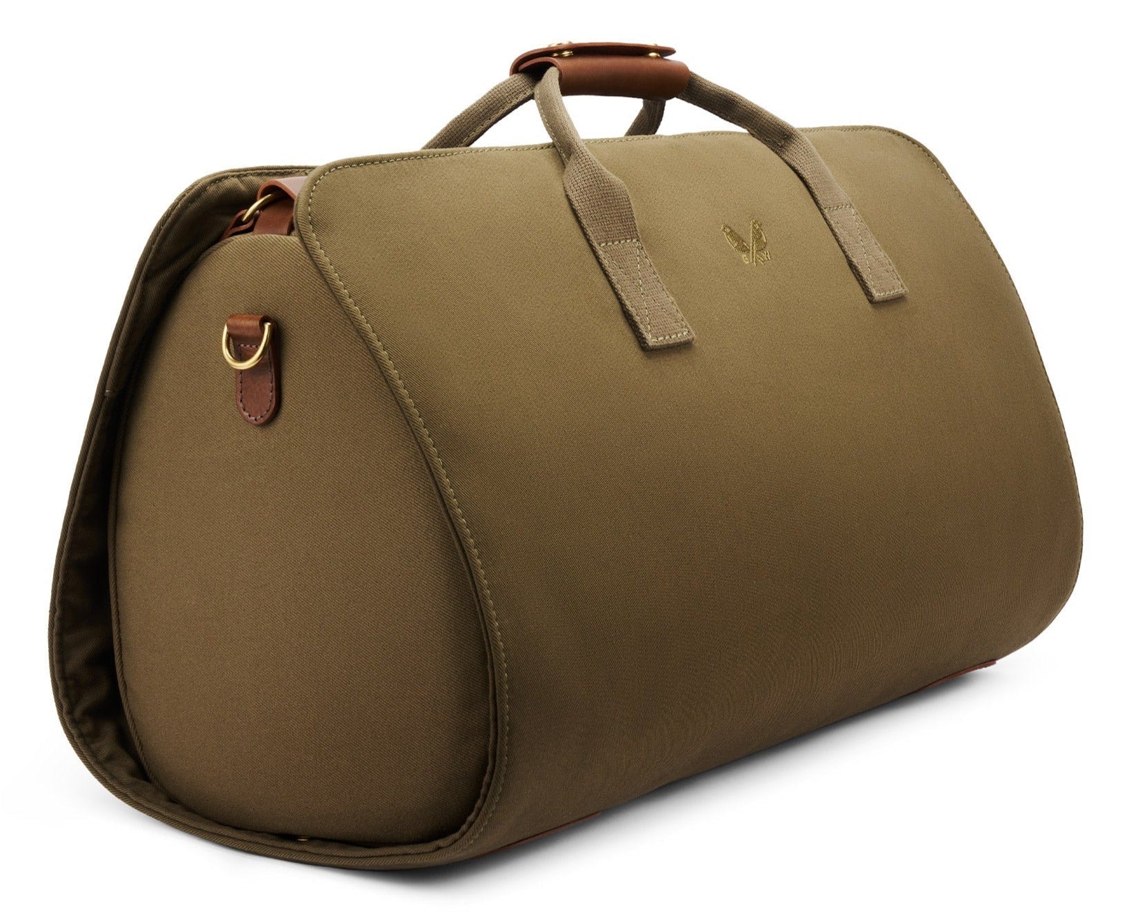 The Bennett Winch S.C Holdall is a spacious brown waterproof canvas weekender bag, designed with handles and a top leather accent, and showcasing a subtle embossed logo.