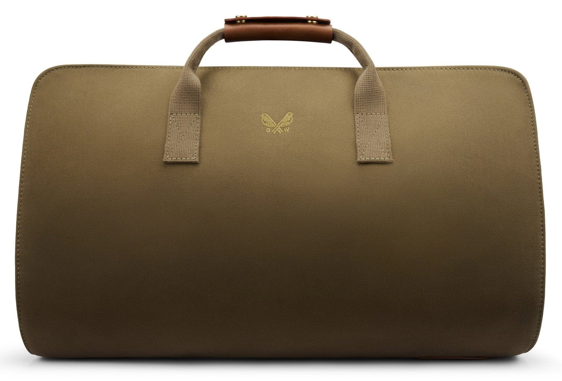 The Bennett Winch S.C Holdall is a large olive green bag with dual handles, showcasing a small butterfly logo on the front. Crafted by Bennett Winch from waterproof canvas, it’s perfect for keeping your essentials dry and stylish.