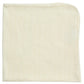 The Magnetic Me Love Lines Baby Blanket by Magnetic Me is a plain, square, beige cloth with thin vertical stripes and one rounded corner. This GOTS certified piece highlights sustainability and quality for peace of mind.