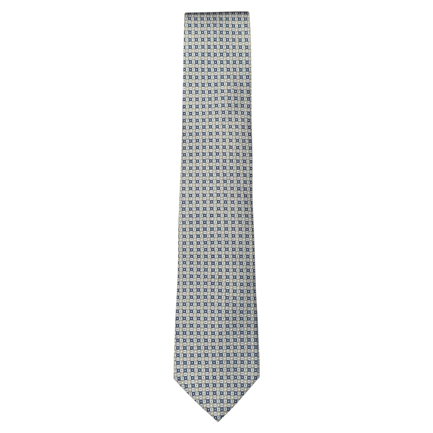 The Robert Jensen Checkerboard Tie in light blue features a subtle small checkerboard pattern, ideal for formal occasions, shown on a white background.
