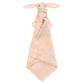 The Jellycat Bashful Blush Bunny Soother is a plush toy blanket in a soft, pinkish-beige hue, crafted from recycled fibers and designed with the head and arms of a Bashful Pink Bunny at the top.