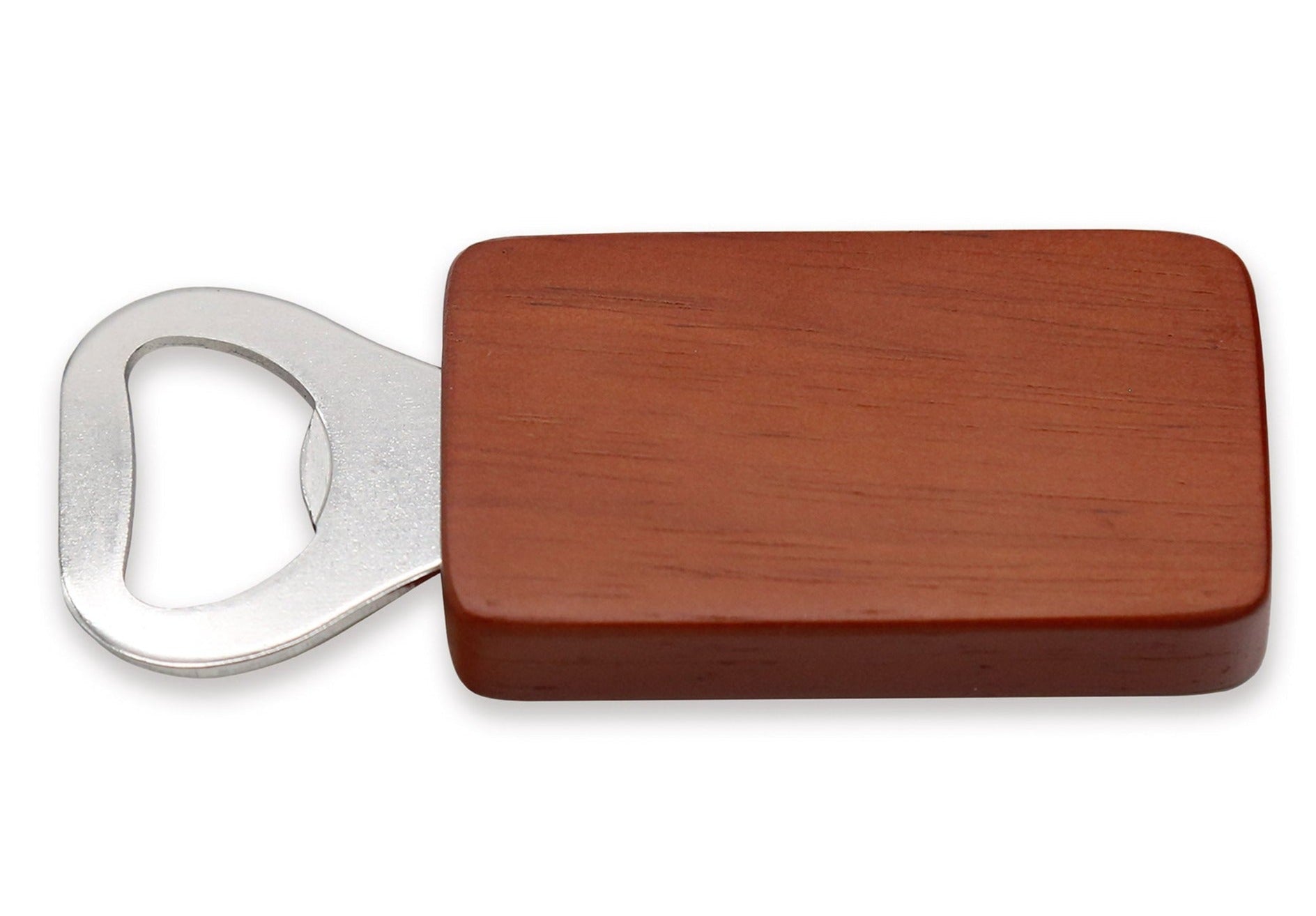 The Smathers & Branson Crossed Clubs Bottle Opener showcases a rectangular solid wood handle paired with a metal opening head.