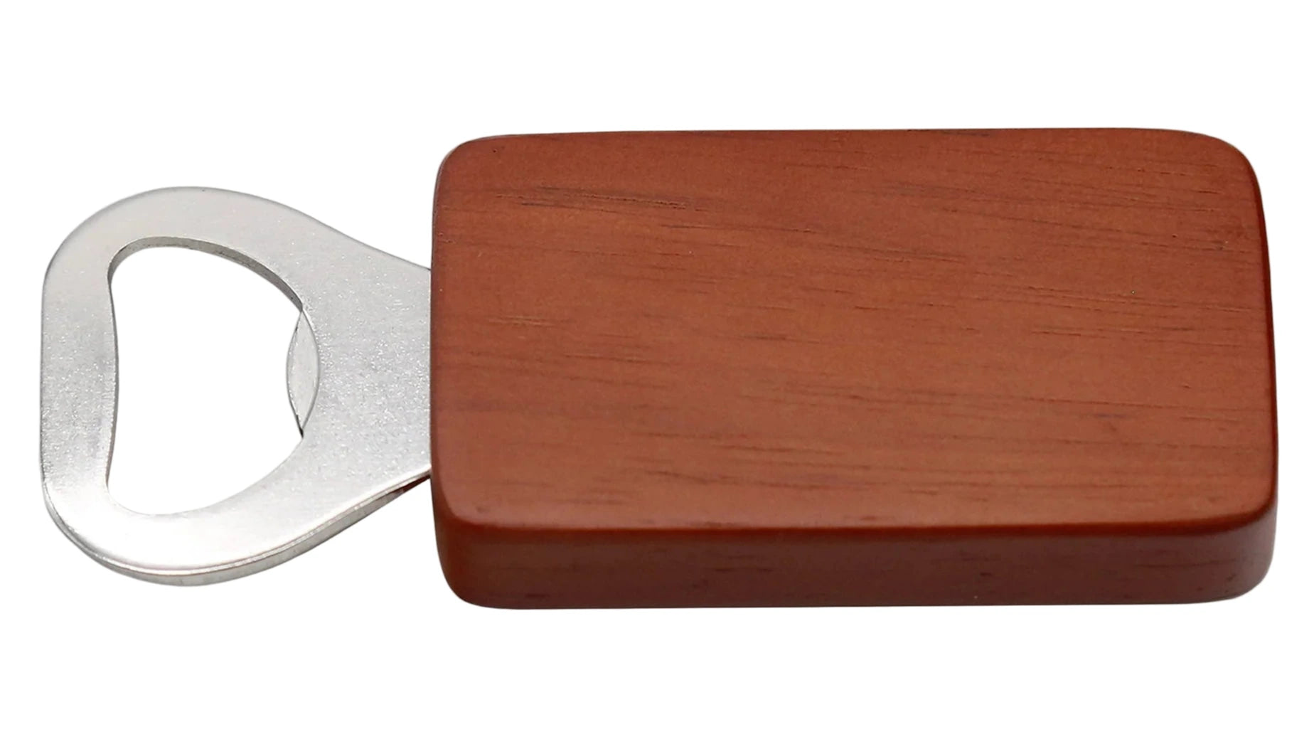 The Smathers & Branson Golden Retriever Bottle Opener features a metal magnetic head and a rectangular wooden handle, shown on a white background.