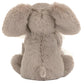 A delightful newborn gift, the Jellycat Smudge Elephant Soother in Giftbox features gray fur, large ears, and a small tail; shown from the backside.