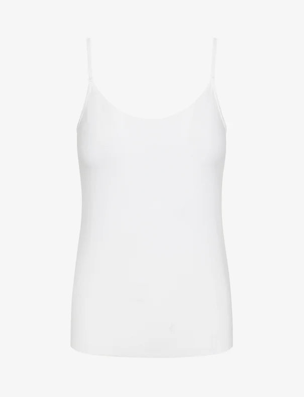 Commando Butter Cami in white, featuring ultra-soft fabric and thin adjustable straps, shown on a plain white background.