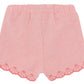 Tartine et Chocolat's Baby Girls' and Girls' Coral Seersucker Shorts feature a scalloped hem and decorative bows, enhanced by embroidered shells. A perfect addition to any girl's wardrobe.