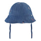 The Tartine et Chocolat Baby Bonnet is a charming blue hat with adjustable strings and vibrant swimmer patterns, ideal for sunny days.