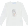 Girls' Long-Sleeved Graphic T-Shirt - Praline Parisian