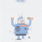 The Boys' Robot Illustration Long-Sleeved T-Shirt by Tartine et Chocolat features a playful robot with blue, gray, and orange details, plus the brand's logo below the graphic.