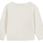 The image shows the back of the Tartine et Chocolat Baby Girls' and Girls' Emeraude Embroidery Floral Cardigan, an off-white wool design with long sleeves and subtle decorative holes.