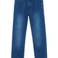 Tartine et Chocolat Baby Boys' and Boys' Cotton Jeans in marine navy feature a straight-leg fit, button and zip closure, front and back pockets, and subtle thigh fading—ideal for everyday wear.