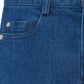 Close-up of the upper section of Tartine et Chocolat Baby Boys' and Boys' Cotton Jeans in marine navy, featuring a front pocket, belt loop, and waistband—perfect for everyday wear.