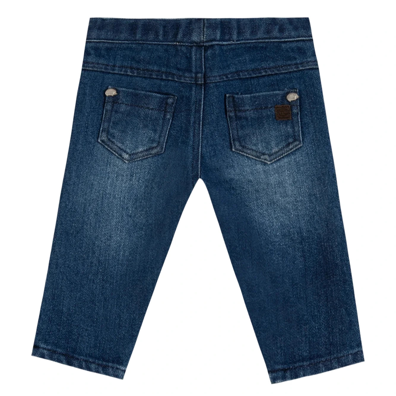 The Tartine et Chocolat Baby Boys' and Boys' Cotton Jeans in marine navy feature two back pockets and a waistband—ideal for everyday wear.