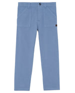 Tartine et Chocolat Baby Boys' and Boys' Trouser Pants in light blue-grey feature straight-leg design, front patch pockets, belt loops, and a button closure, shown on a white background.