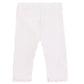 Tartine et Chocolat Baby Girls' and Girls' Leggings in light pink, featuring a simple design with subtle lace-trimmed hems, made from soft cotton for comfort. Displayed on a plain white background.