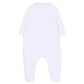 The Baby Boys' Hedgehog Pajamas by Tartine et Chocolat are long-sleeve white onesies with covered feet, shown from the back on a white background—ideal cozy pajamas for your little one.