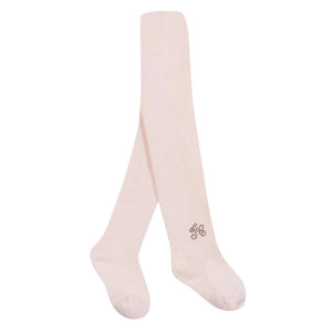 Tartine et Chocolat Baby Girls' and Girls' Cotton Tights in light pink, featuring a small decorative ankle design—perfect for comfort and style.