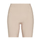 Commando Zone Smoothing Shorts in beige, shown from waist to mid-thigh against a white background, highlighting the front view.