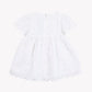 Tartine et Chocolat Baby Girls’ and Girls’ English Embroidery Cotton Dress, featuring short sleeves, delicate English embroidery, a scalloped hem, and a practical zip closure at the back, displayed on a plain white background.