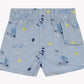Discover the Tartine et Chocolat Baby Boys’ and Boys’ Swim Short in light blue, featuring an elasticated waistband and a cheerful surfer and sun print—ideal for fun-filled beach days. Thoughtfully designed with a right-side pocket and a small front hem slit for extra comfort.