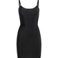 The Commando Zone Smoothing Full Slip is a black, form-fitting dress with thin straps and zoned compression, shown on a plain white background.