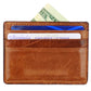 A Smathers & Branson American Flag Card Wallet with cash, a blue card, and a Virginia driver's license visible in its slots.