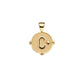 The Jane Win Letter Pendant Satellite Necklace Collection features a gold circular 14k pendant engraved with the letter "C" and a small star, plus a polished bail for easy attachment to your favorite chain or personalized letter necklace.