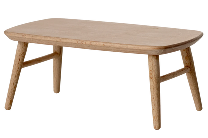 The Maileg Coffee Table, Mouse - Nature is a small, lightweight wooden table with rounded corners and four angled legs, ideal for a mouse-sized setting or as decor in your Mouse Hole Farmhouse. Shown isolated on white.