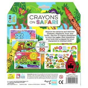 Embark on a vibrant adventure with Bright Stripes Crayons on Safari, a captivating coloring book from Bright Stripes that brings the African savanna to life. Enjoy 60 pages of colorful animal and crayon illustrations, plus free stickers.