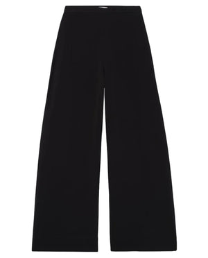 CO Wide Leg Crepe Pant in black displayed against a white background.