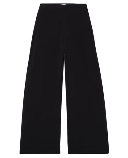 CO Wide Leg Crepe Pant in black displayed against a white background.
