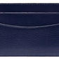 The Ettinger Capra Flat Credit Card Case features a minimalist design with multiple card slots, crafted from blue goat leather against a crisp white background.