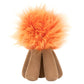 The Jellycat Amuseables Campfire, by the brand Jellycat, showcases a fluffy orange top and a brown cylindrical base that resemble a tuft of fur with legs. Its ombre flames design makes this huggable corduroy creation perfect for sparking warmth and coziness for people of all ages.