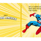 Comic-style illustration of Captain America in an action pose with text reading, "Meet Captain America! Created by Jack Kirby for the Mighty Marvel universe, he's a super-soldier who was frozen for years!" on a yellow background with burst lines. As featured in "Captain America: My Mighty Marvel First Book" by Abrams.